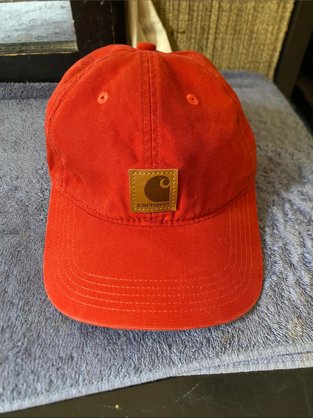 Carhartt Orange-Red Canvas Logo Cap